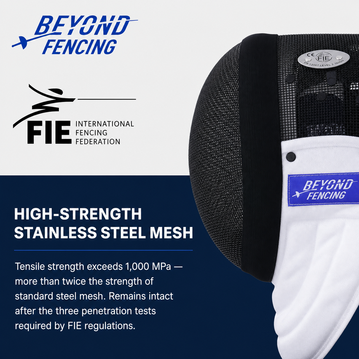 Beyond FIE mask stainless steel mesh specifications